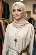 Soraya Pastel Colorblock Belted Abaya