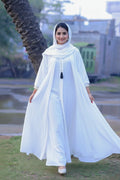 Safeera Pure White Batwing Kaftan Abaya